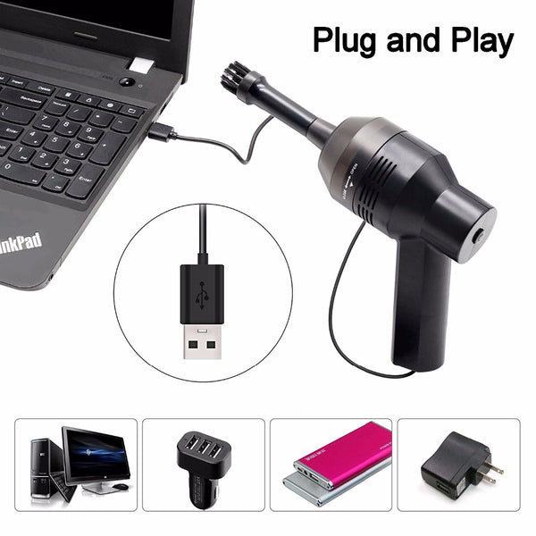 Electric Portable USB Mini Vacuum Cleaner For PC Keyboard, TV Satellite Boxes, DVD, Kitchen Stove, Cooking top etc. (USB Plug)