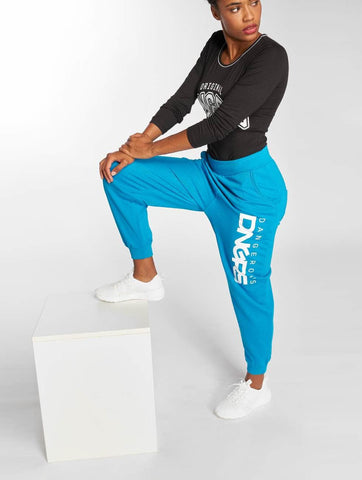 Dangerous DNGRS / Sweat Pant Soft Dream Leila Ladys Logo in turquoise