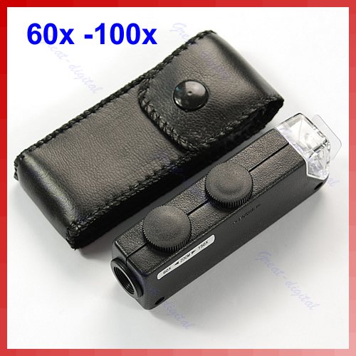 Mini Handheld 60x-100x Pocket Microscope Magnifer Loupe Magnification Pocket Microscope Jewelry Magnifier