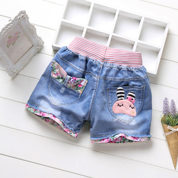 2016 summer fashion children denim shorts 100% cotton diamond sand short shorts for girls kids casual jeans shorts 4-12years