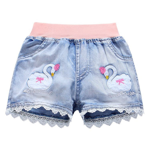 2016 summer fashion children denim shorts 100% cotton diamond sand short shorts for girls kids casual jeans shorts 4-12years