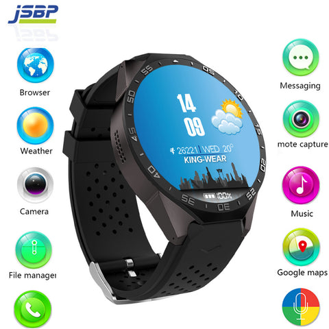 kingwear Kw88 android 5.1 OS Smart watch electronics android 1.39 inch mtk6580 SmartWatch phone support 3G wifi nano SIM WCDMA