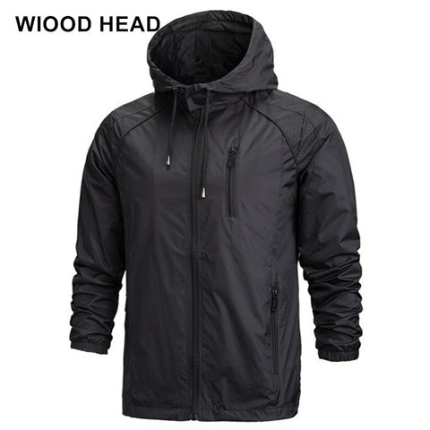 2017 Autumn New Men Brand Clothing Sportswear Men Fashion Thin Windbreaker Jacket Zipper Coats Outwear Hooded Men Jacket L-4XL