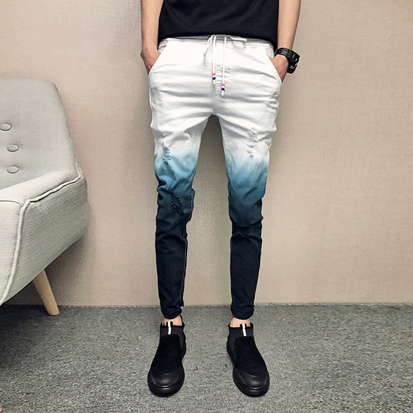 Brand New Denim Pants Men Fashion Slim Fit Casual Jeans Men Hip Hop Streetwear Men Skinny Jeans Trousers Men Clothes 2018 White