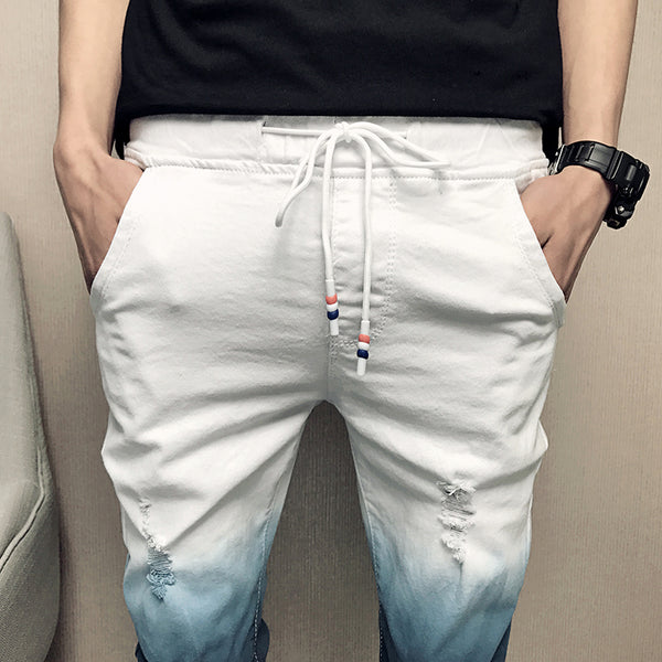 Brand New Denim Pants Men Fashion Slim Fit Casual Jeans Men Hip Hop Streetwear Men Skinny Jeans Trousers Men Clothes 2018 White