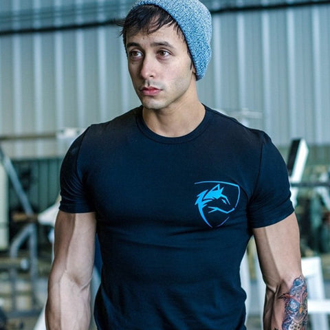 New men t-shirt Gyms Fitness Bodybuilding Slim Shirts Crossfit Short sleeve Cotton clothes Fashion Casual O-Neck printed Tees