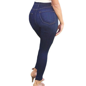 Womens Stone Washed High Waist Skinny Jeans