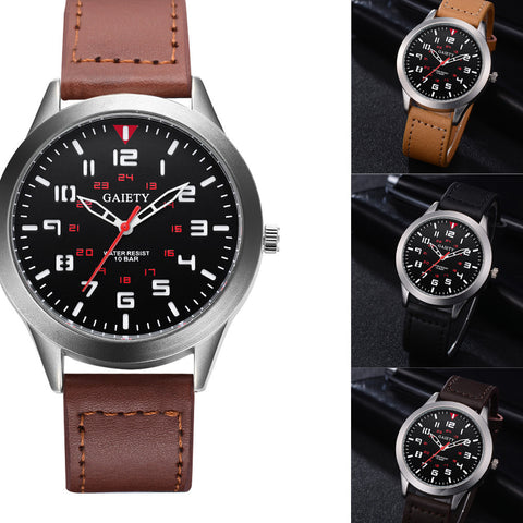 Fashion Men's watch Male Pattern Quartz Watch Leather Strap Belt Table Watches