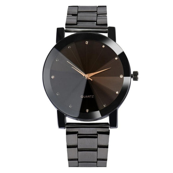 Doreen Box Steel Watchband Quartz Wrist Watches Rhombus Glass Black Silver Color Men Fashion Luxury Business Watch 1 Piece