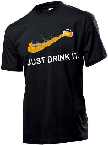 T-SHIRT T SHIRT MAGLIETTA REGALO DIVERTENTE JUST DRINK IT NO NIKE Comical Shirt Men'S